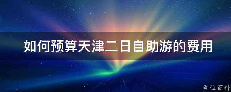  如何预算天津二日自助游的费用？