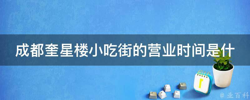 成都奎星楼小吃街的营业时间是什么？