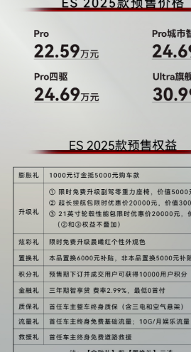 2025 款星途星纪元 ES 正式开启预售，配置调整，新增 4 款配色